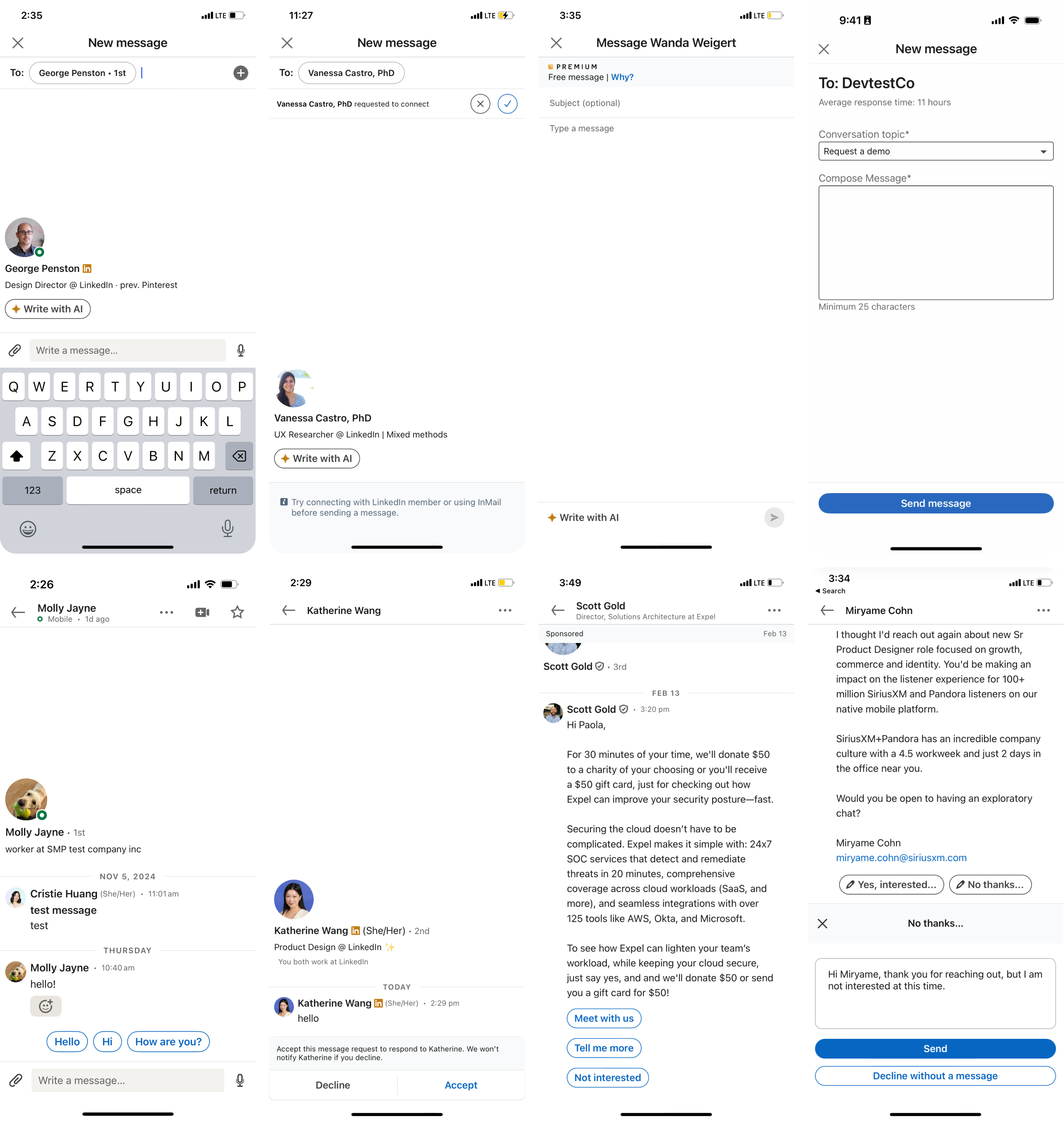 Before: collage of 20+ fragmented messaging compose experiences